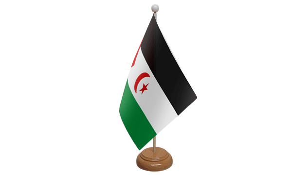 Western Sahara Small Flag with Wooden Stand